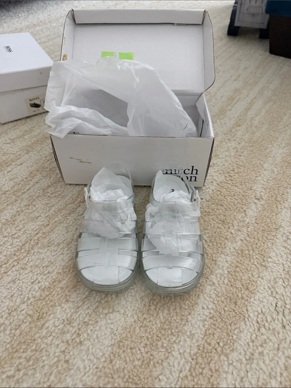 Kids White Jelly Sandals -  Mitch and son